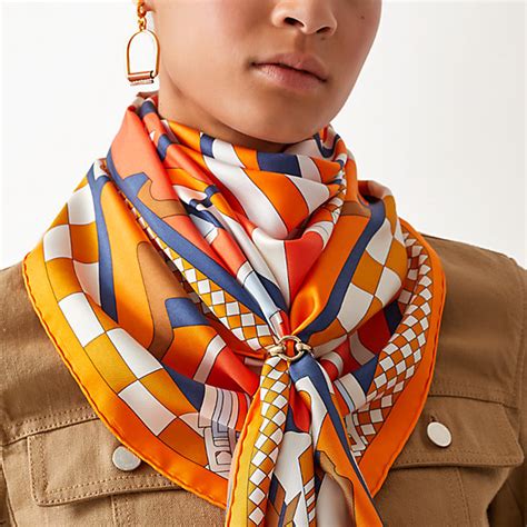 Hermes Scarf. Beautiful, Soft, Wearable, Tan With Yellow And